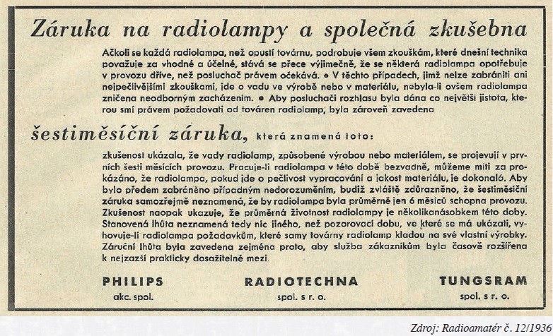 Přečetli jsme v časopisu Radioamatér z roku 1936